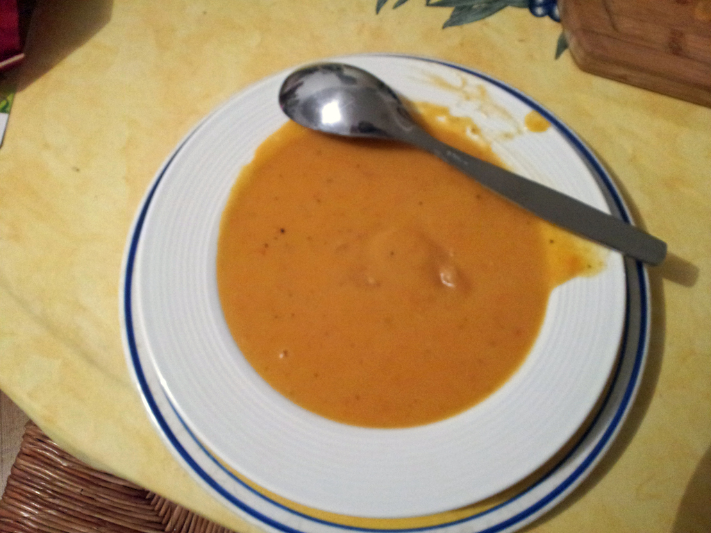 Pumpkin soup with coconut milk