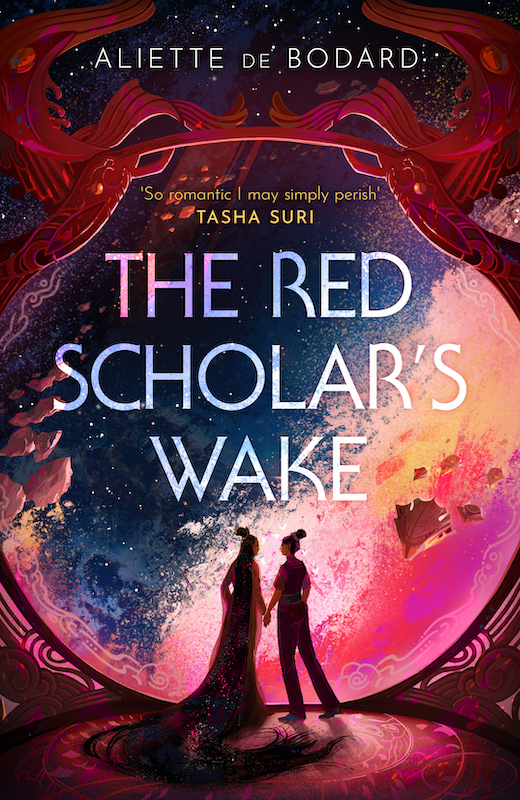 Cover of The Red Scholar's Wake by Aliette de Bodard. The quote reads 
